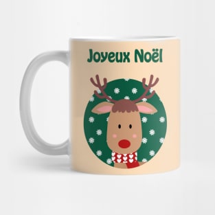 Joyeux Noel - Merry Christmas reindeer wishes (French) Mug